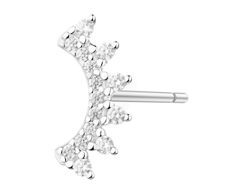 Rhodium Plated Silver Earring with Cubic Zirconia