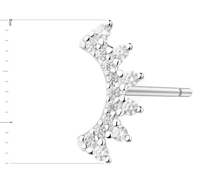 Rhodium Plated Silver Earring with Cubic Zirconia