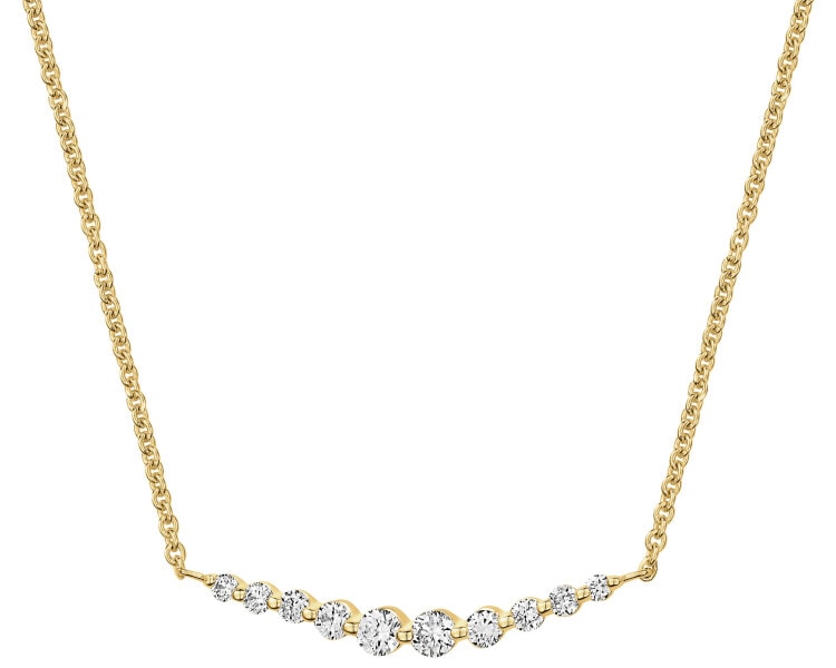 14 K Yellow Gold Necklace with Diamonds - 0,15 ct - fineness 14 K