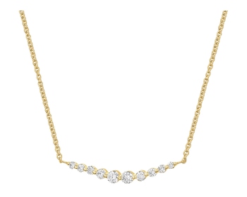 14 K Yellow Gold Necklace with Diamonds - 0,15 ct - fineness 14 K