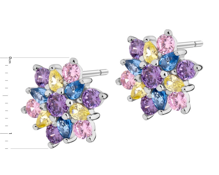 Rhodium Plated Silver Earrings with Cubic Zirconia