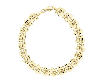 14 K Rhodium-Plated Yellow Gold Bracelet 