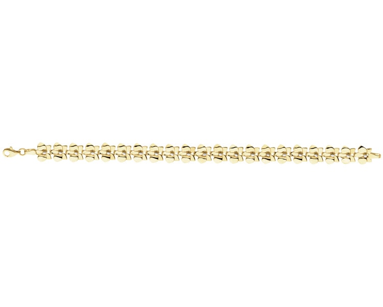 14 K Rhodium-Plated Yellow Gold Bracelet 