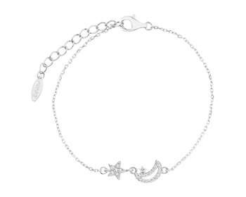 Rhodium Plated Silver Bracelet with Cubic Zirconia