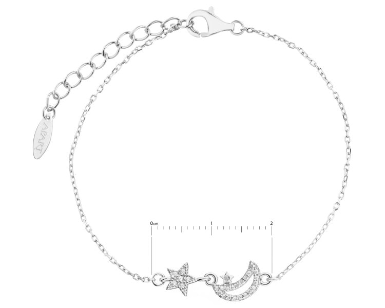 Rhodium Plated Silver Bracelet with Cubic Zirconia