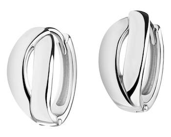 Rhodium Plated Silver Hoop Earring 