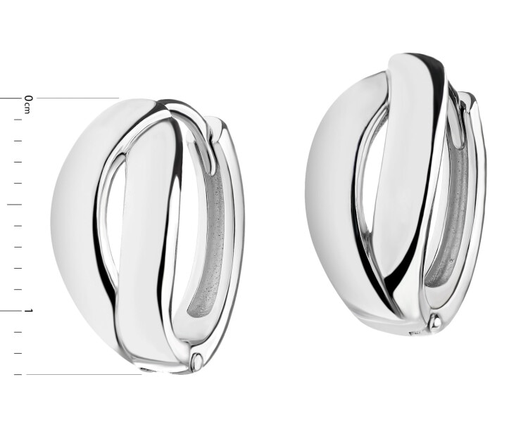 Rhodium Plated Silver Hoop Earring