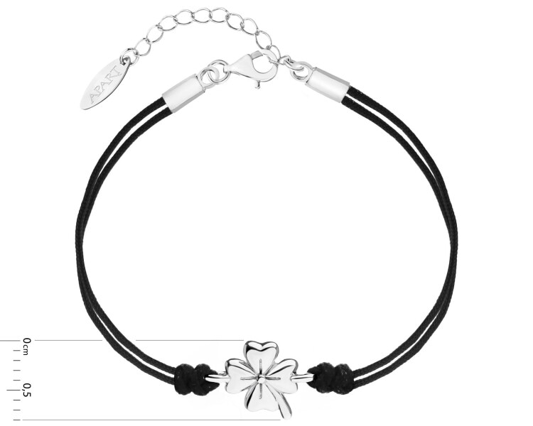 Náramek s prvky ze stříbra - čtyřlístek