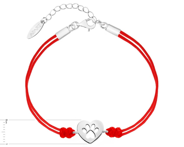 Bransoletka z elementami srebra - serce, łapka