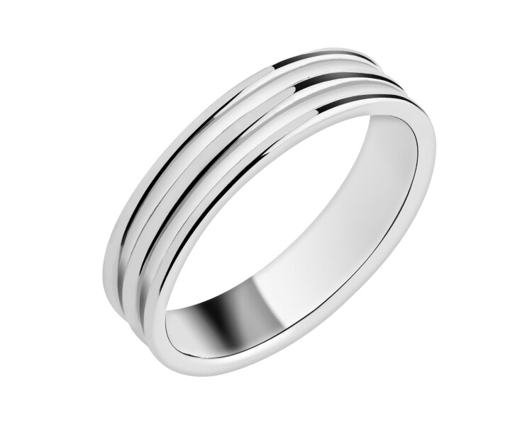 Rhodium Plated Silver Band Ring