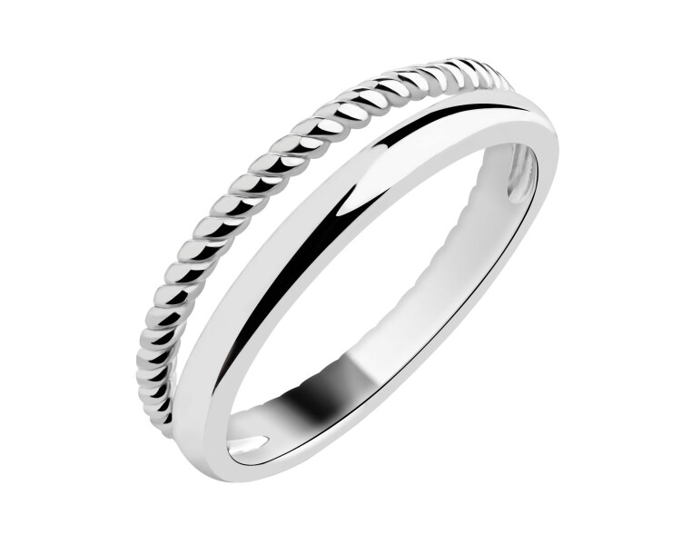 Rhodium Plated Silver Band Ring 