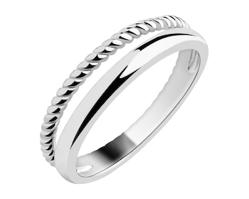 Rhodium Plated Silver Band Ring