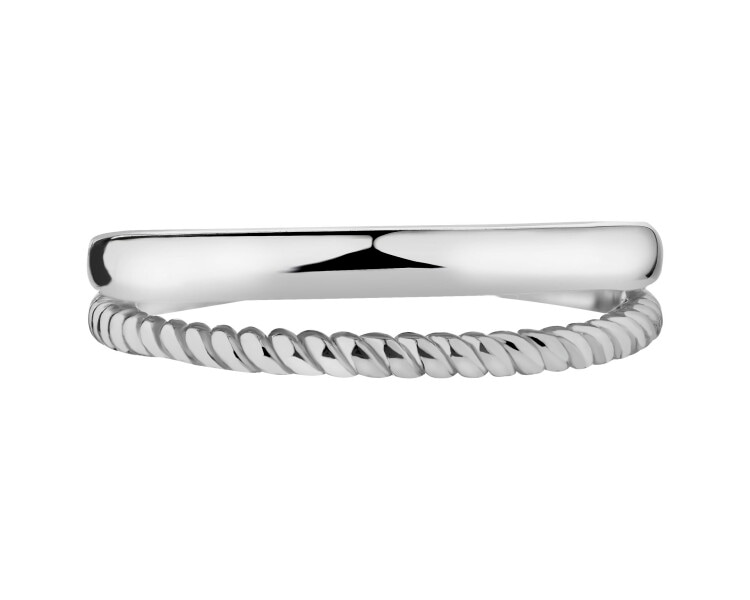 Rhodium Plated Silver Band Ring