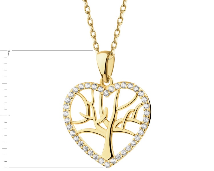 14 K Yellow Gold Pendant with Cubic Zirconia