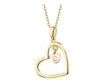 14 K Yellow Gold Pendant with Cubic Zirconia