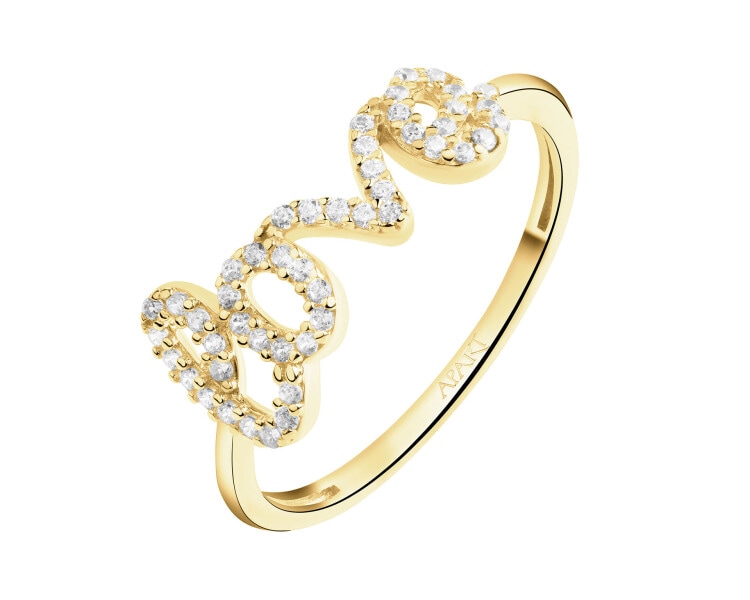 14 K Yellow Gold Ring with Cubic Zirconia