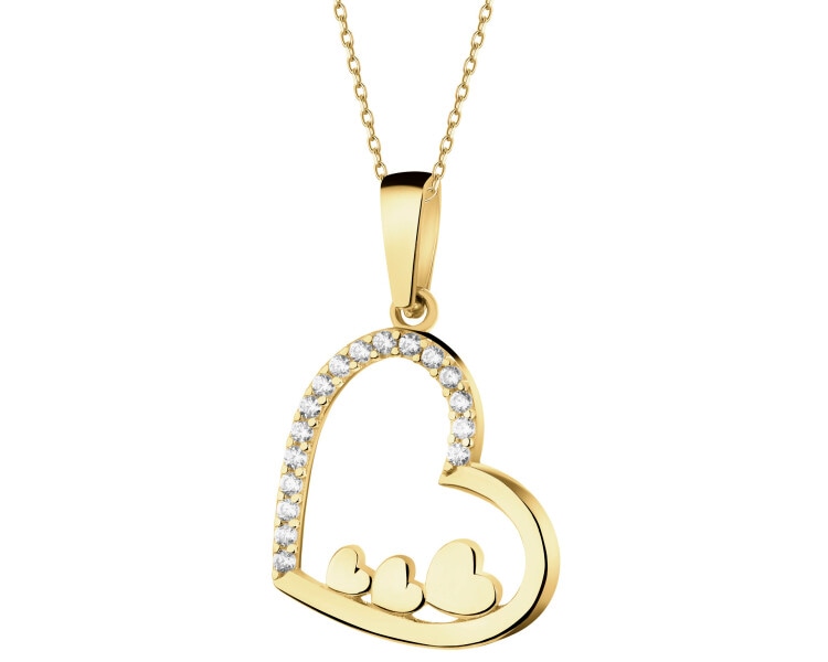 14 K Yellow Gold Pendant with Cubic Zirconia