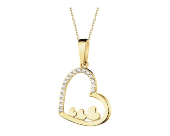 14 K Yellow Gold Pendant with Cubic Zirconia