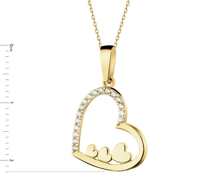 14 K Yellow Gold Pendant with Cubic Zirconia