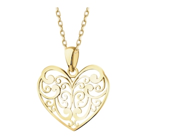 14 K Yellow Gold Pendant with Cubic Zirconia