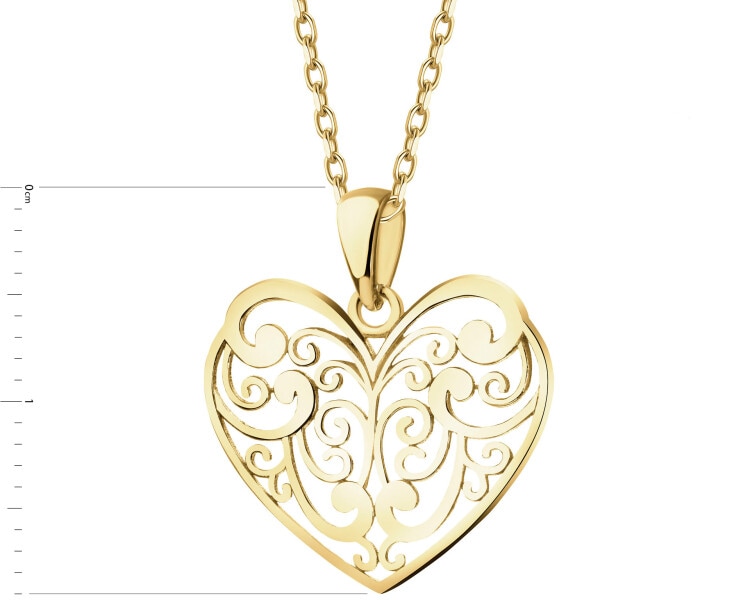 14 K Yellow Gold Pendant with Cubic Zirconia