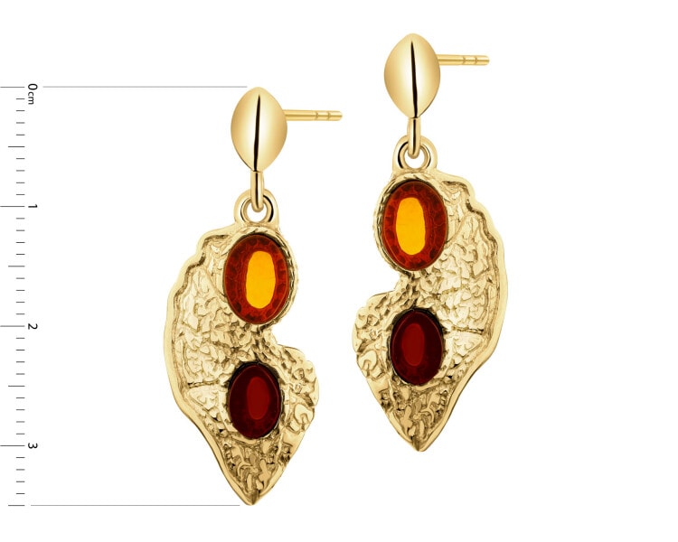 Kolczyki srebrne z bursztynem