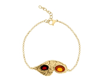 Gold-Plated Silver Bracelet with Amber