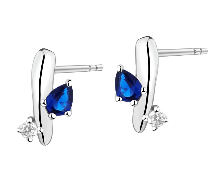 Rhodium Plated Silver Earrings with Cubic Zirconia