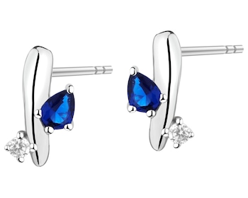 Rhodium Plated Silver Earrings with Cubic Zirconia