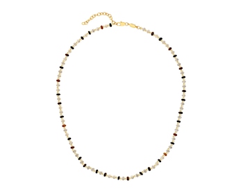 Gold-Plated Brass Necklace with Agate