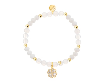 Gold-Plated Brass Bracelet with Quartz