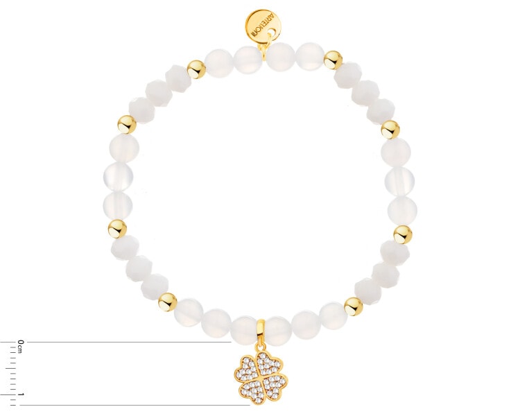Gold-Plated Brass Bracelet with Quartz
