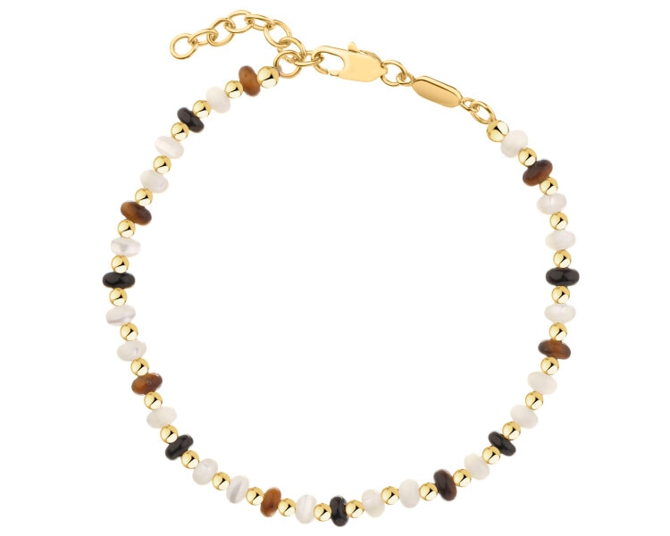 Gold-Plated Brass Bracelet with Agate