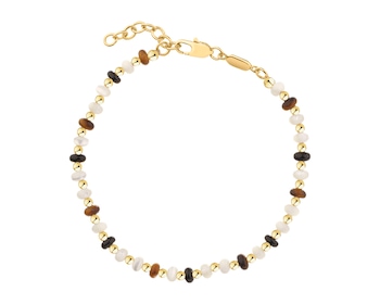 Gold-Plated Brass Bracelet with Agate