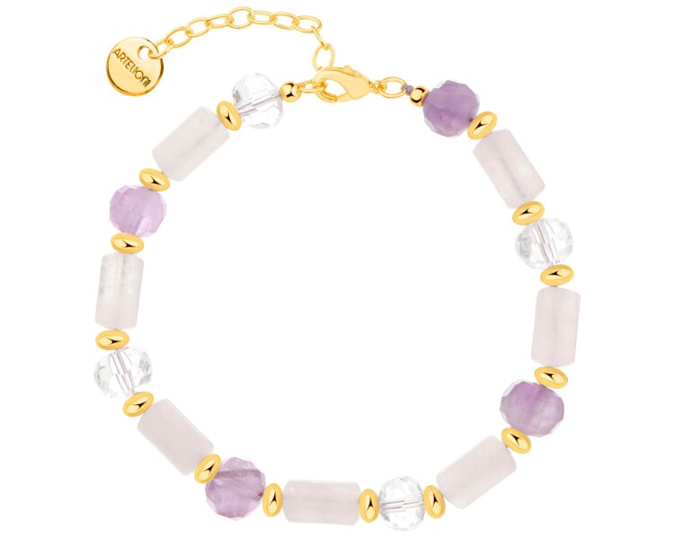 Gold-Plated Brass Bracelet with Quartz