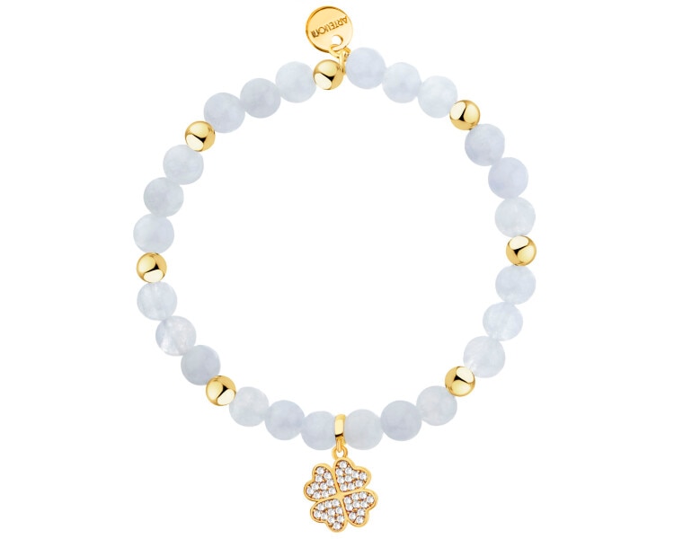 Gold-Plated Brass Bracelet with Quartz