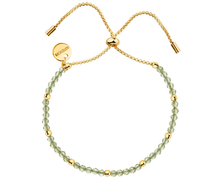 Gold-Plated Brass Bracelet with Peridot