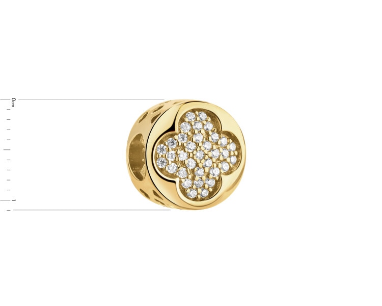 Zawieszka srebrna beads z cyrkoniami