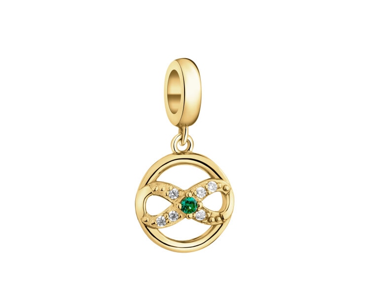 Gold-Plated Silver Pendant with Cubic Zirconia