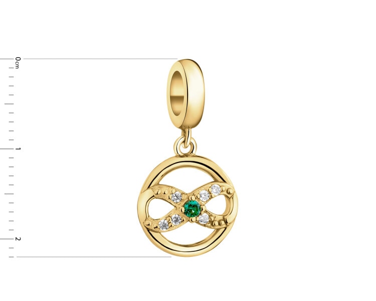 Pozlacený stříbrný přívěsek na náramek Beads se zirkony - nekonečno