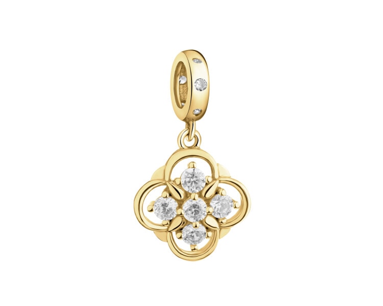 Gold-Plated Silver Pendant with Cubic Zirconia