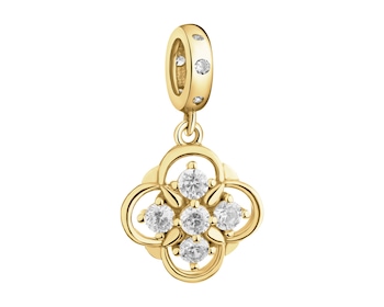 Gold-Plated Silver Pendant with Cubic Zirconia