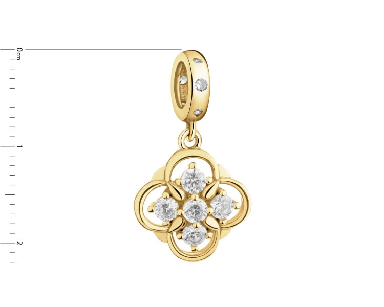 Zawieszka srebrna beads z cyrkoniami