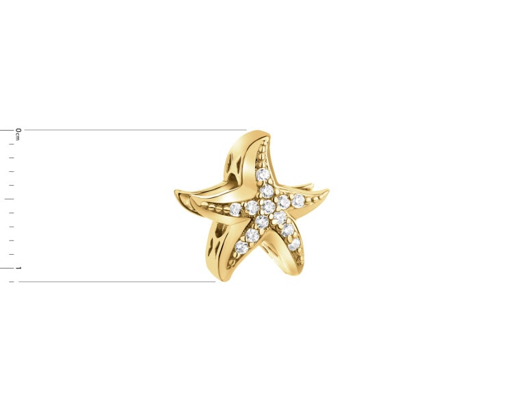 Gold-Plated Silver Pendant with Cubic Zirconia