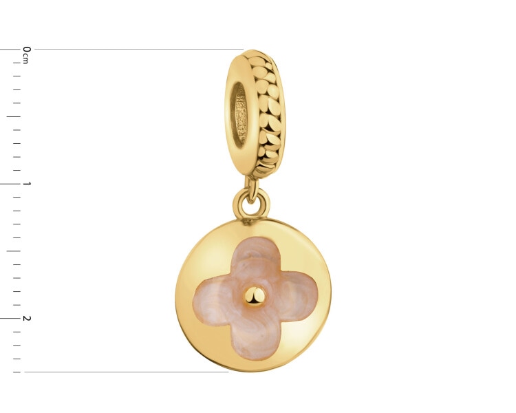 Zawieszka srebrna beads z masą perłową - kwiat