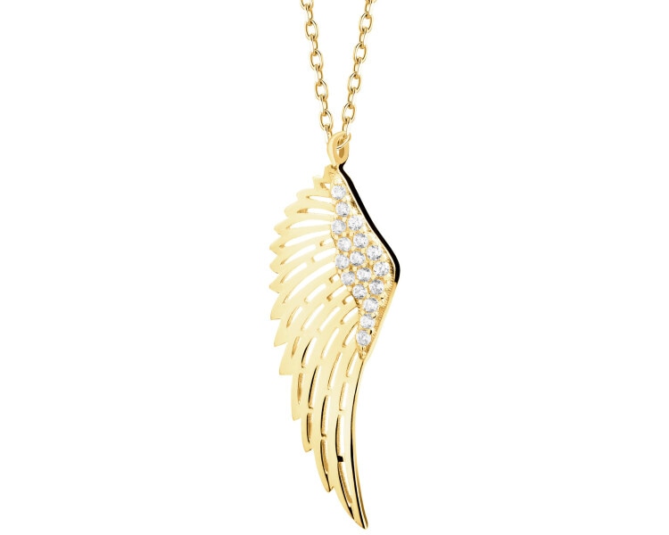 14 K Yellow Gold Necklace with Cubic Zirconia