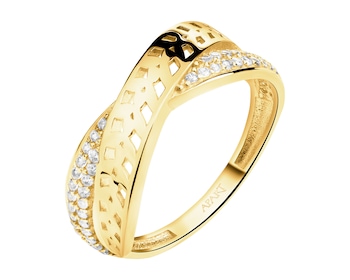 14 K Yellow Gold Ring with Cubic Zirconia