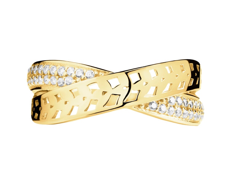 14 K Yellow Gold Ring with Cubic Zirconia