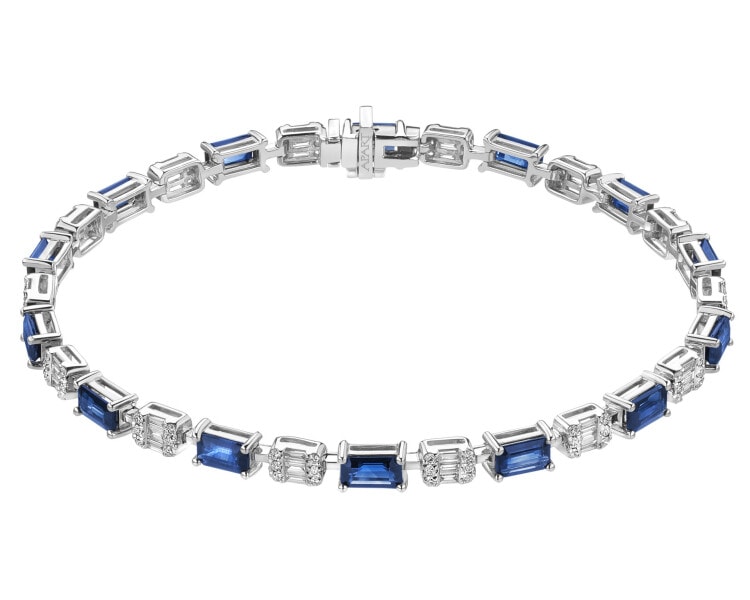 18 K Rhodium-Plated White Gold Bracelet  - fineness 18 K