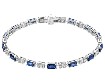 18 K Rhodium-Plated White Gold Bracelet  - fineness 18 K